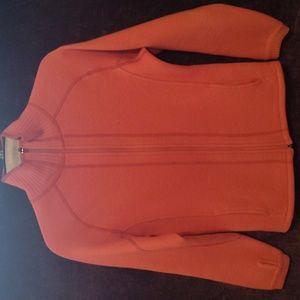 Kuhl, burn orange, small- zip up sweater w/ pockets. Runs small.More like an XS